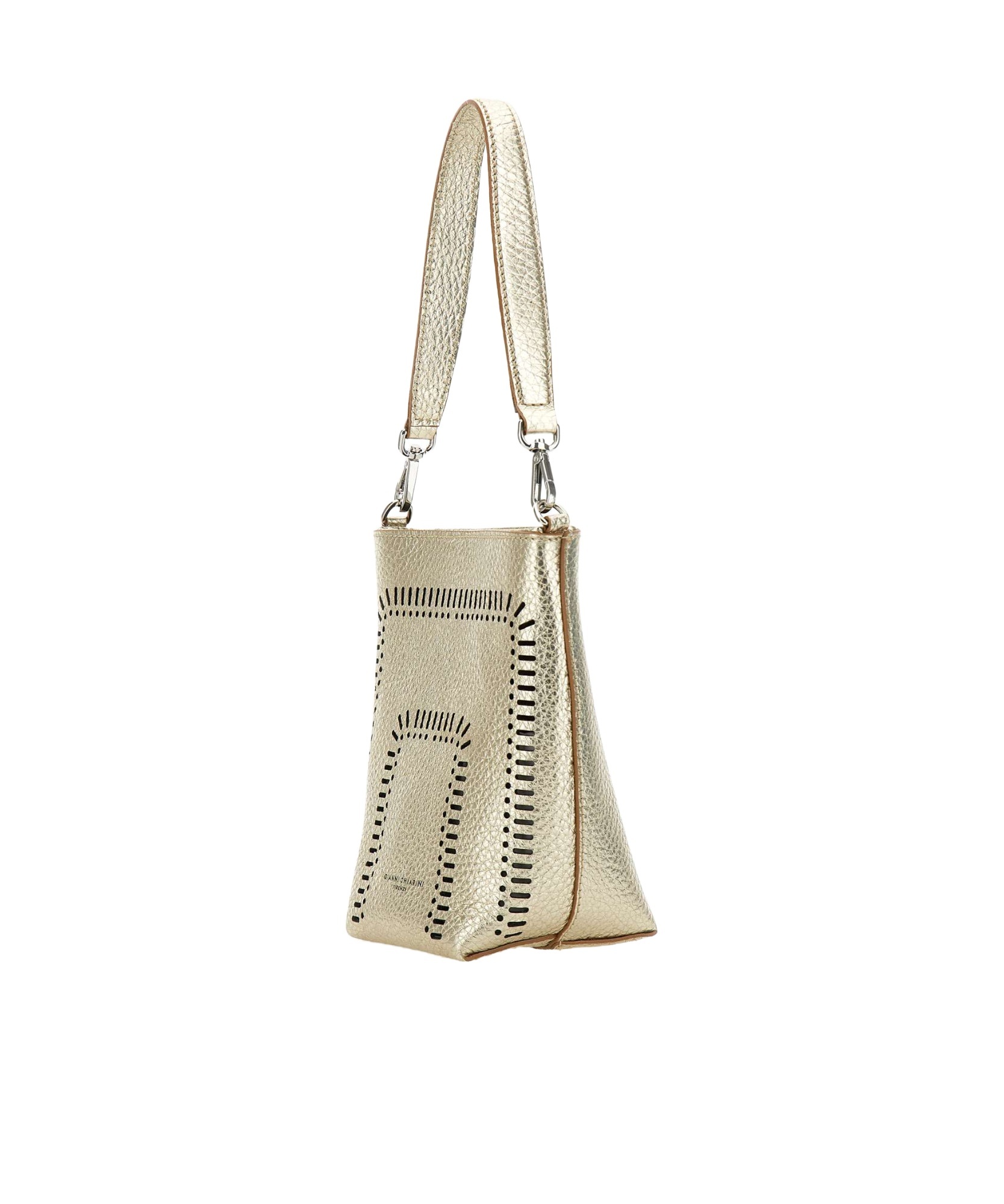 Gianni Chiarini Metallic Tote Bag In Nude