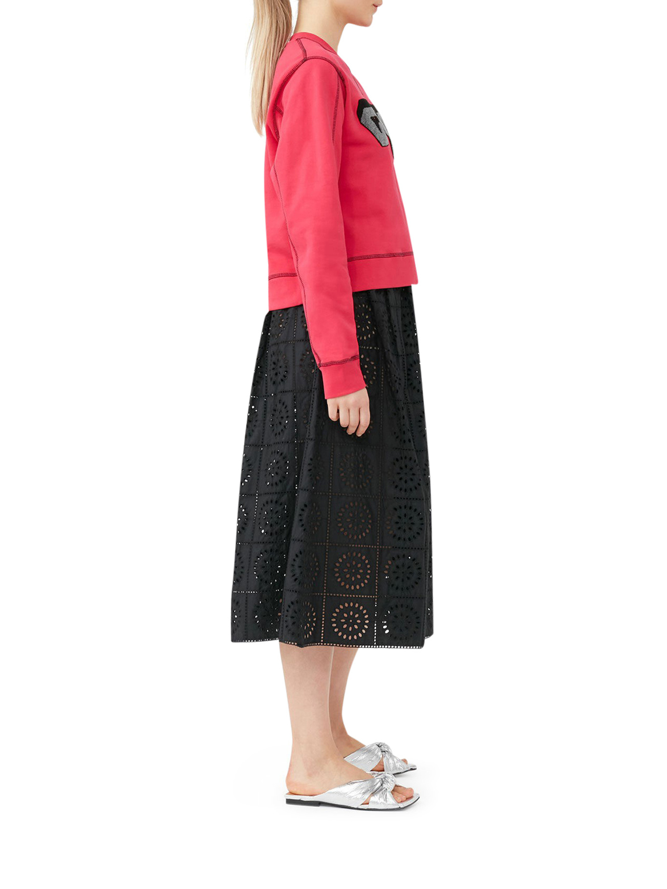 GANNI LOGO-PATCH ORGANIC COTTON SWEATSHIRT