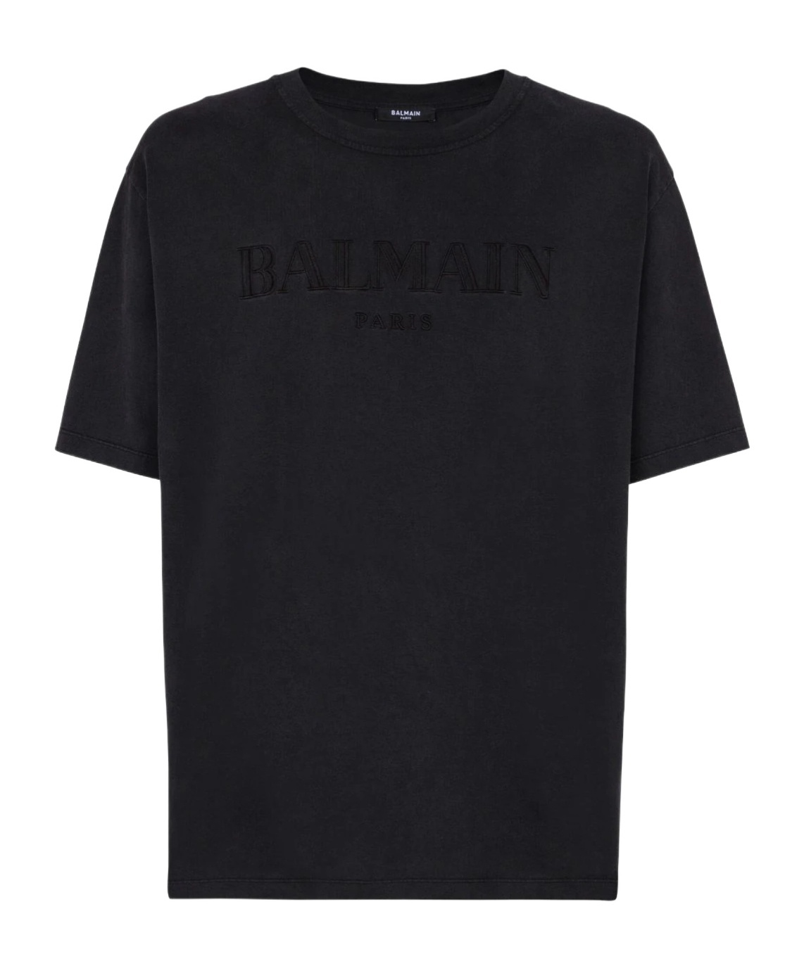 Balmain Logo-embossed Cotton T-shirt In Black
