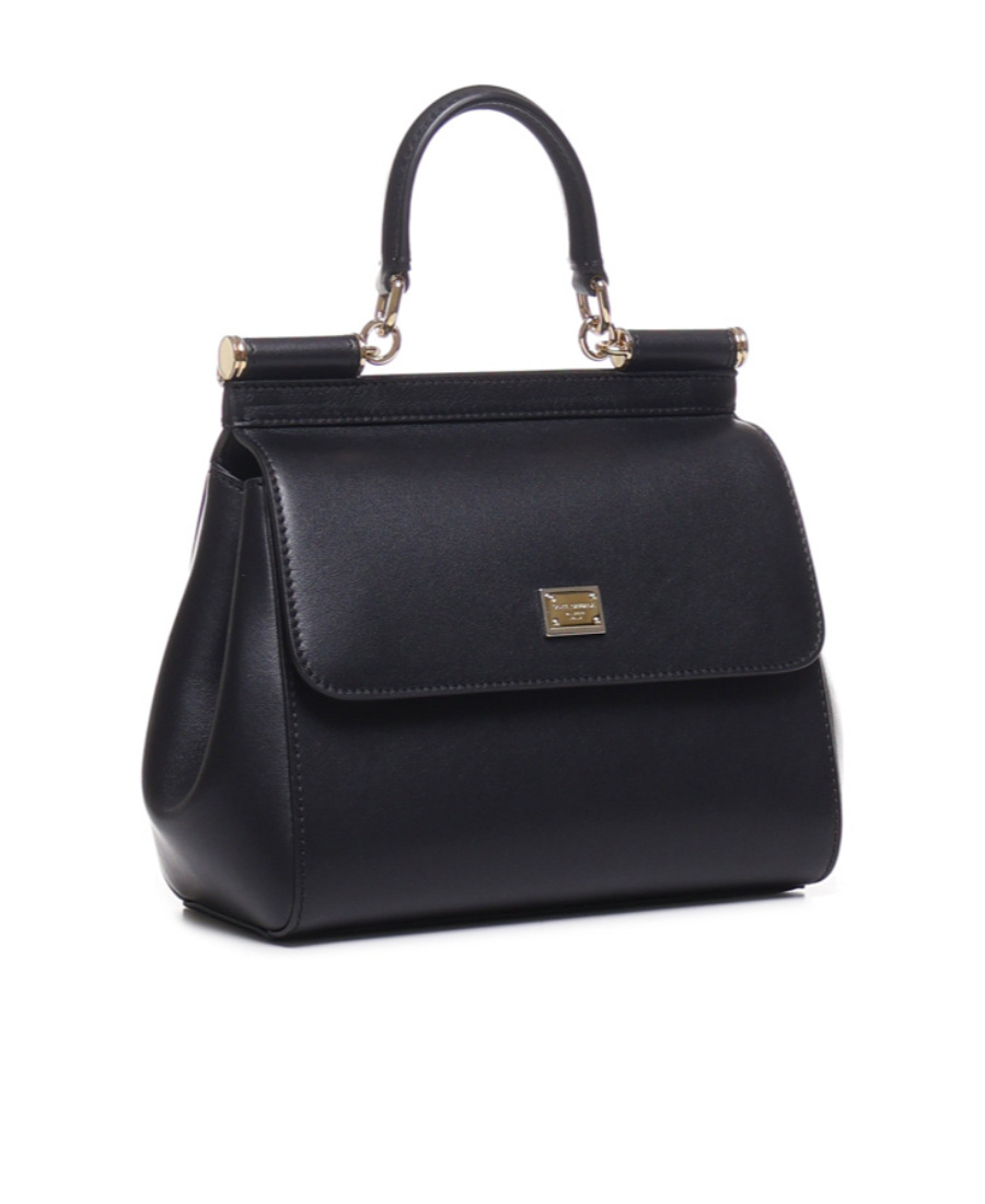 Dolce & Gabbana Sicily Leather Tote Bag In Black