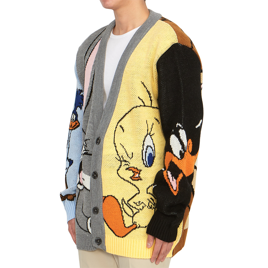 Family First V-neck Long-sleeved Sweater In Multicolor