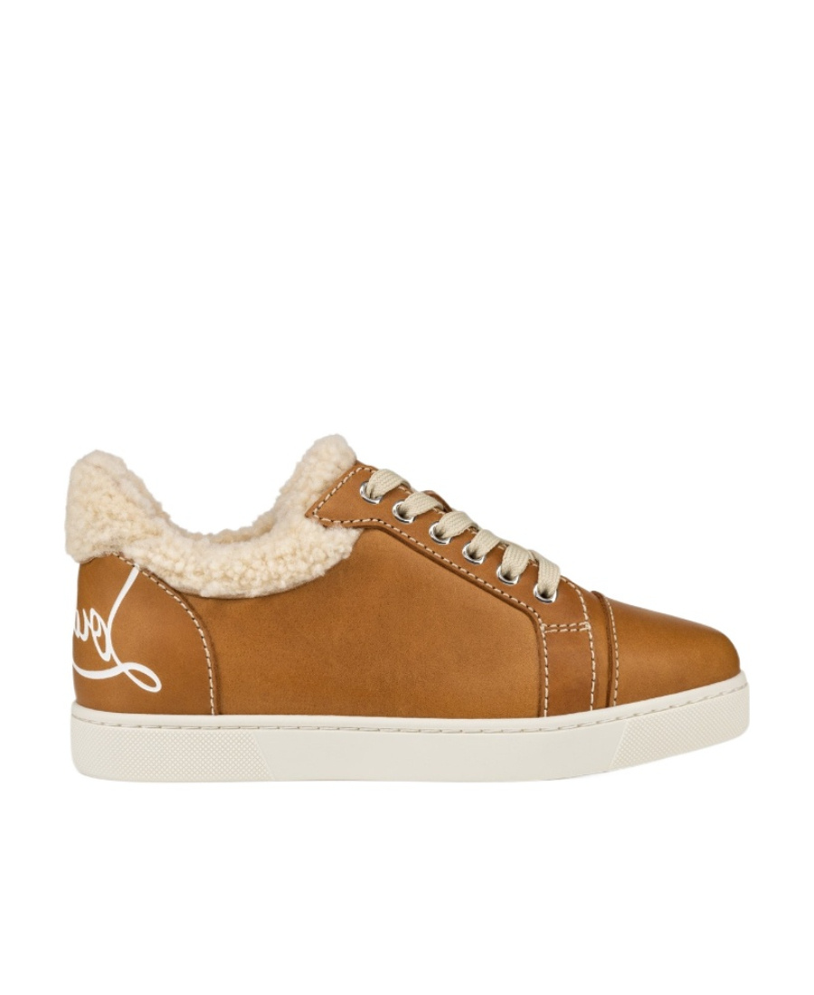Christian Louboutin Fun Vieira Leather Sneakers In Brown
