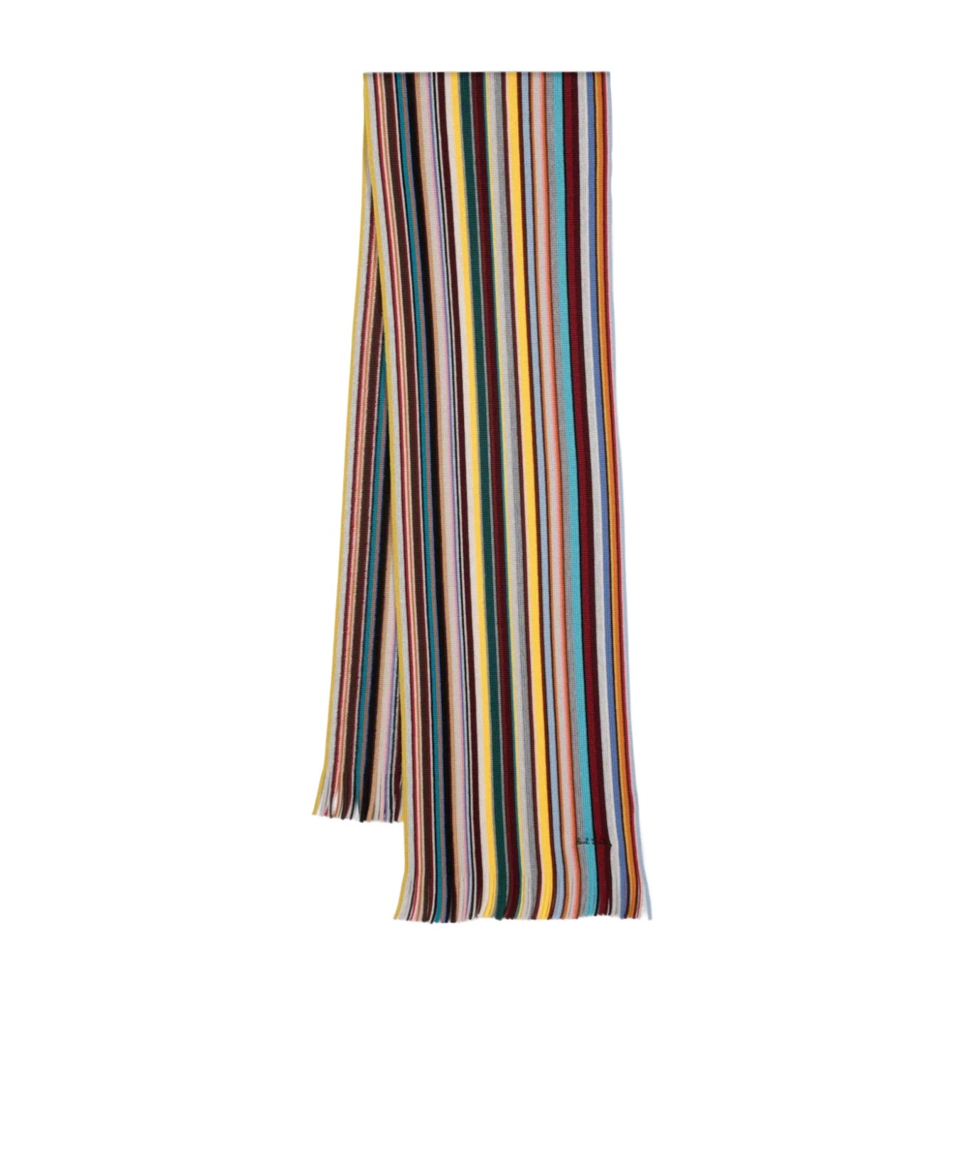 Paul Smith Striped-intarsia Wool Scarf In Multicolor
