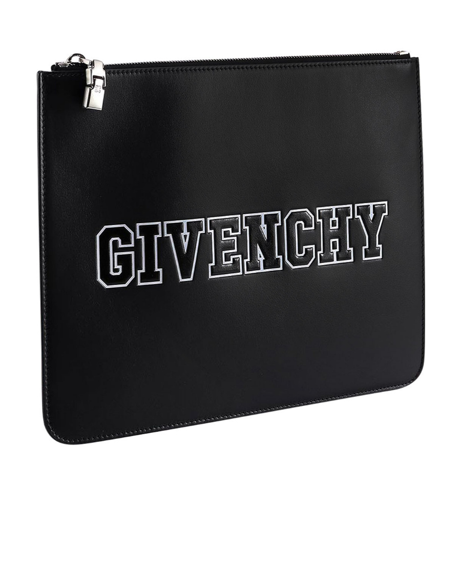 Givenchy Embossed-logo Leather Clutch In Black