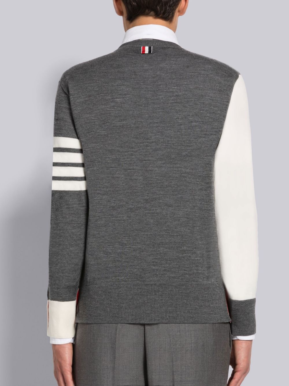 THOM BROWNE CONTRAST-PANEL JUMPER