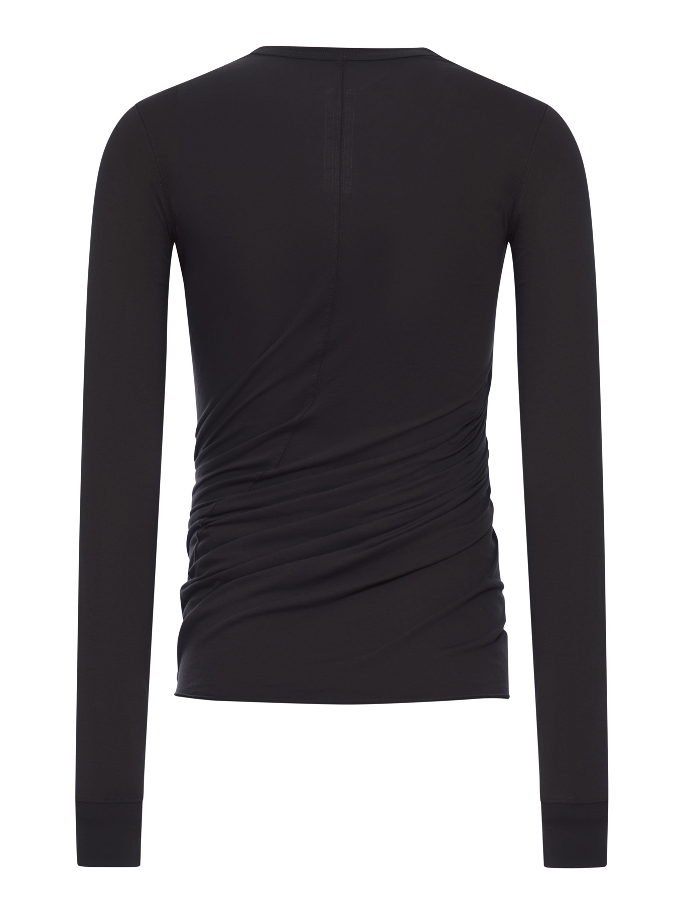 Rick Owens Long-sleeve Draped T-shirt In Black