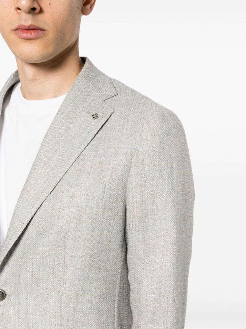 Shop Tagliatore Notched-lapels Single-breasted Blazer In Gray