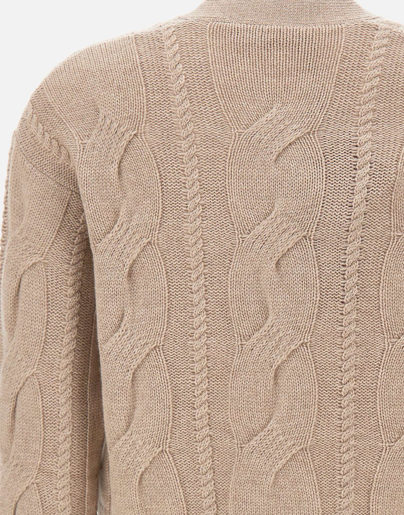 Max Mara Aladino Cable-knit Buttoned Cardigan In Brown
