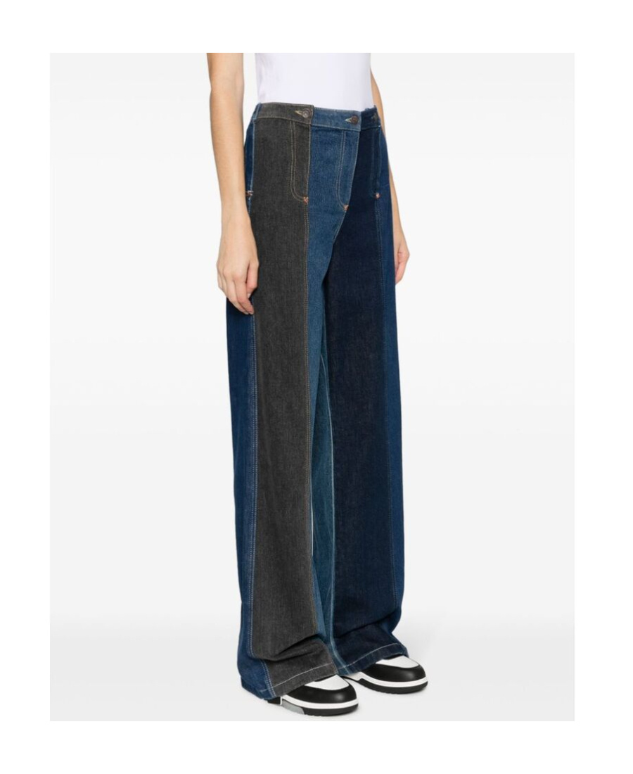 Shop Moschino High-waisted Wide-leg Jeans In Black