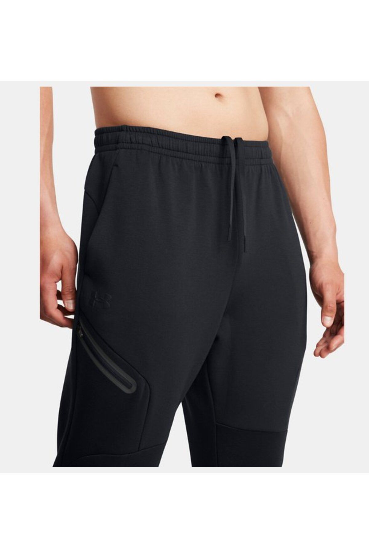 Under Armour Unstoppable Fleece Zip-pocket Track Pants In Black