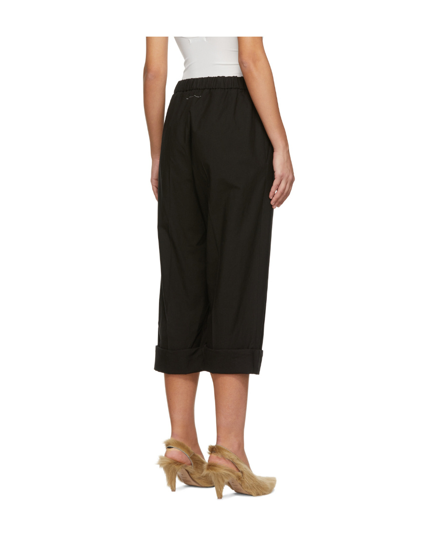 Mm6 Maison Margiela Slit-detail Cropped Trousers In Black