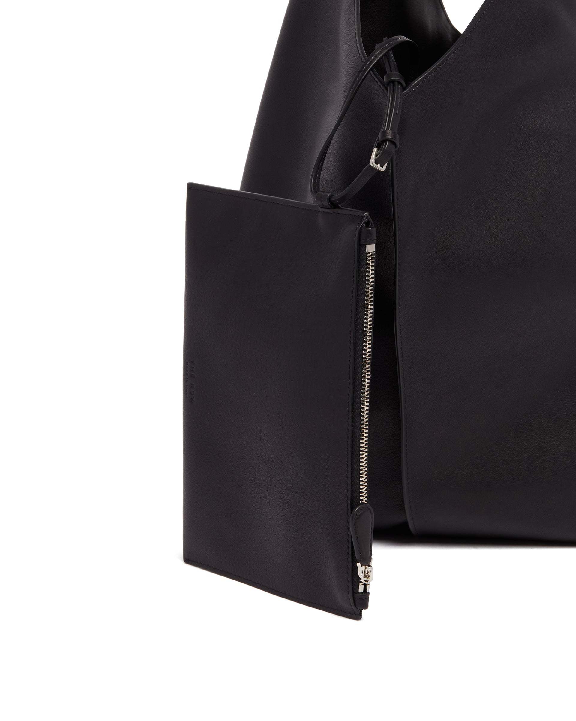 The Row Shoulder Bag With Bound Edges In Black