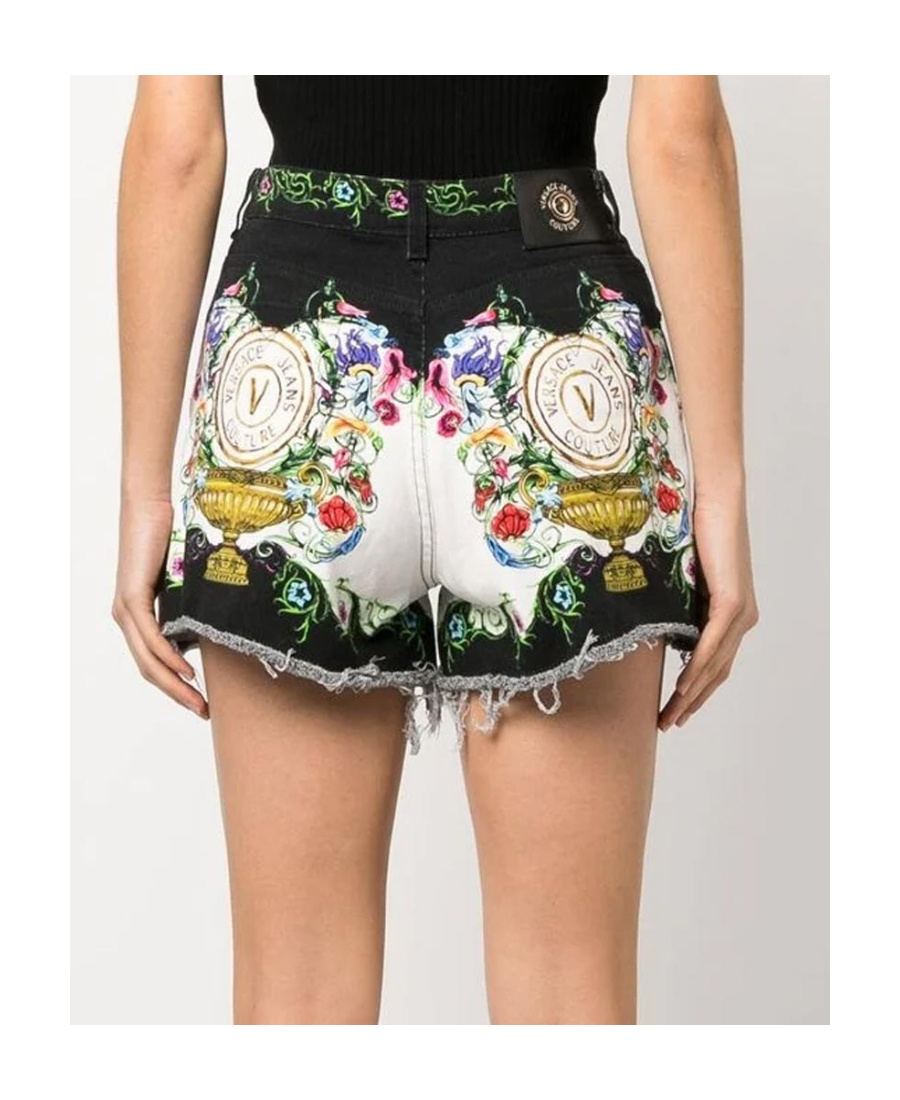 Versace Jeans Baroque-print Short Shorts In White