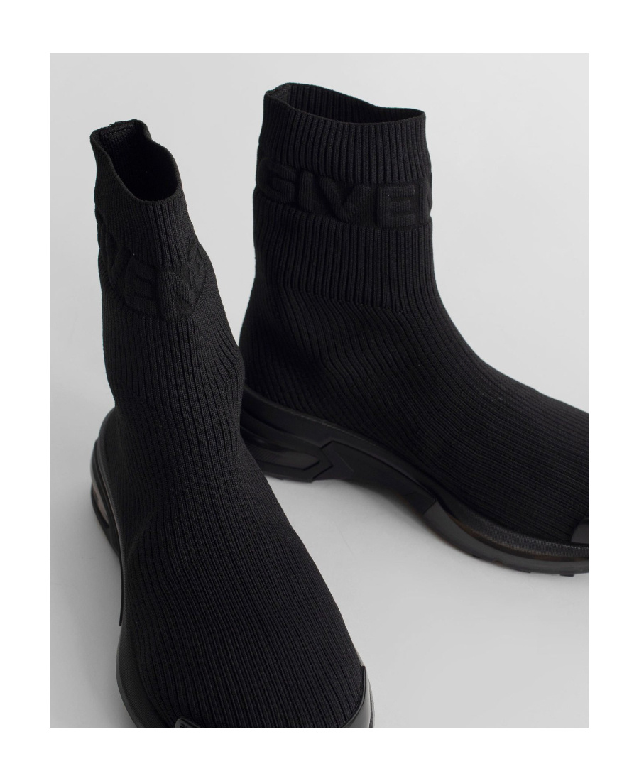 Givenchy Embossed-logo Sock-style Sneakers In Black