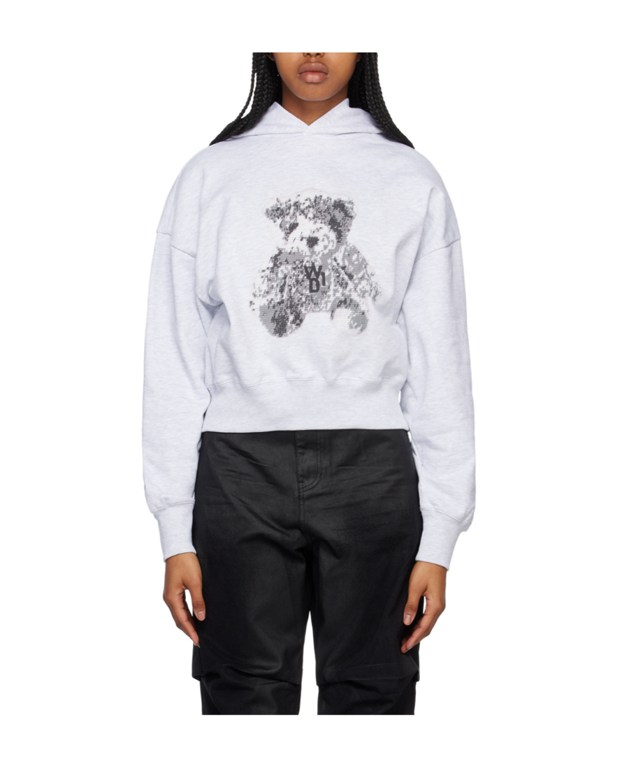 We11 Done Logo-patch Cotton Hoodie In White