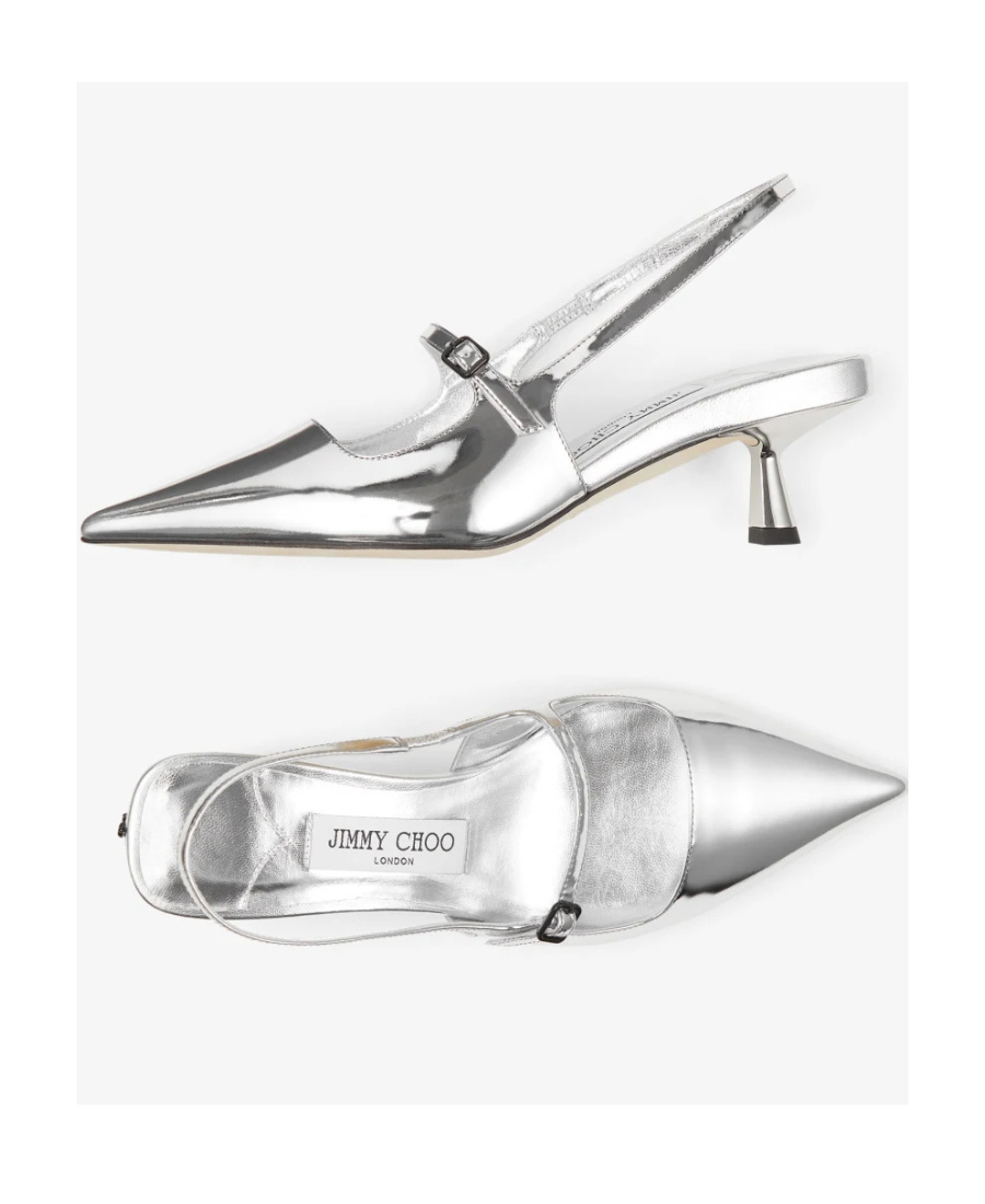 Jimmy Choo 'didi 45' Gold Colored Pumps With Patent Finish In White