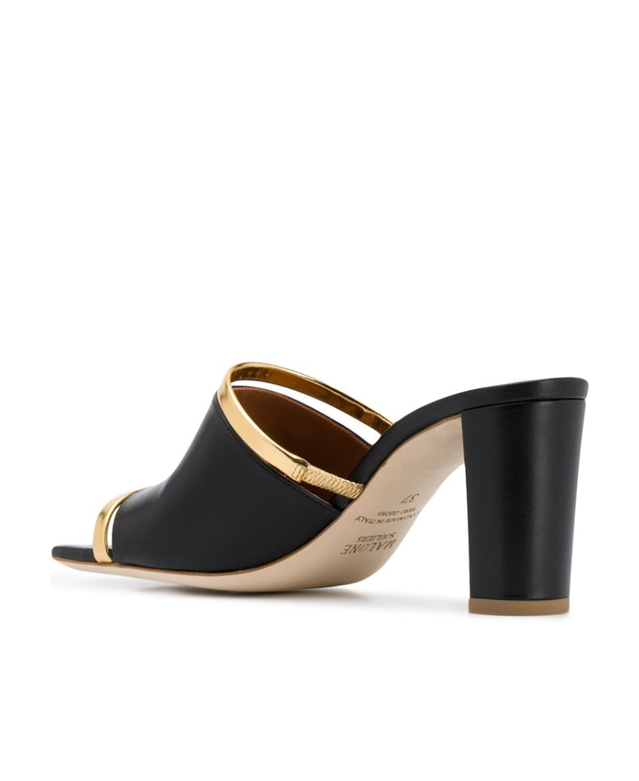 Malone Souliers Demi 70 Cut-out Leather Mules In Black