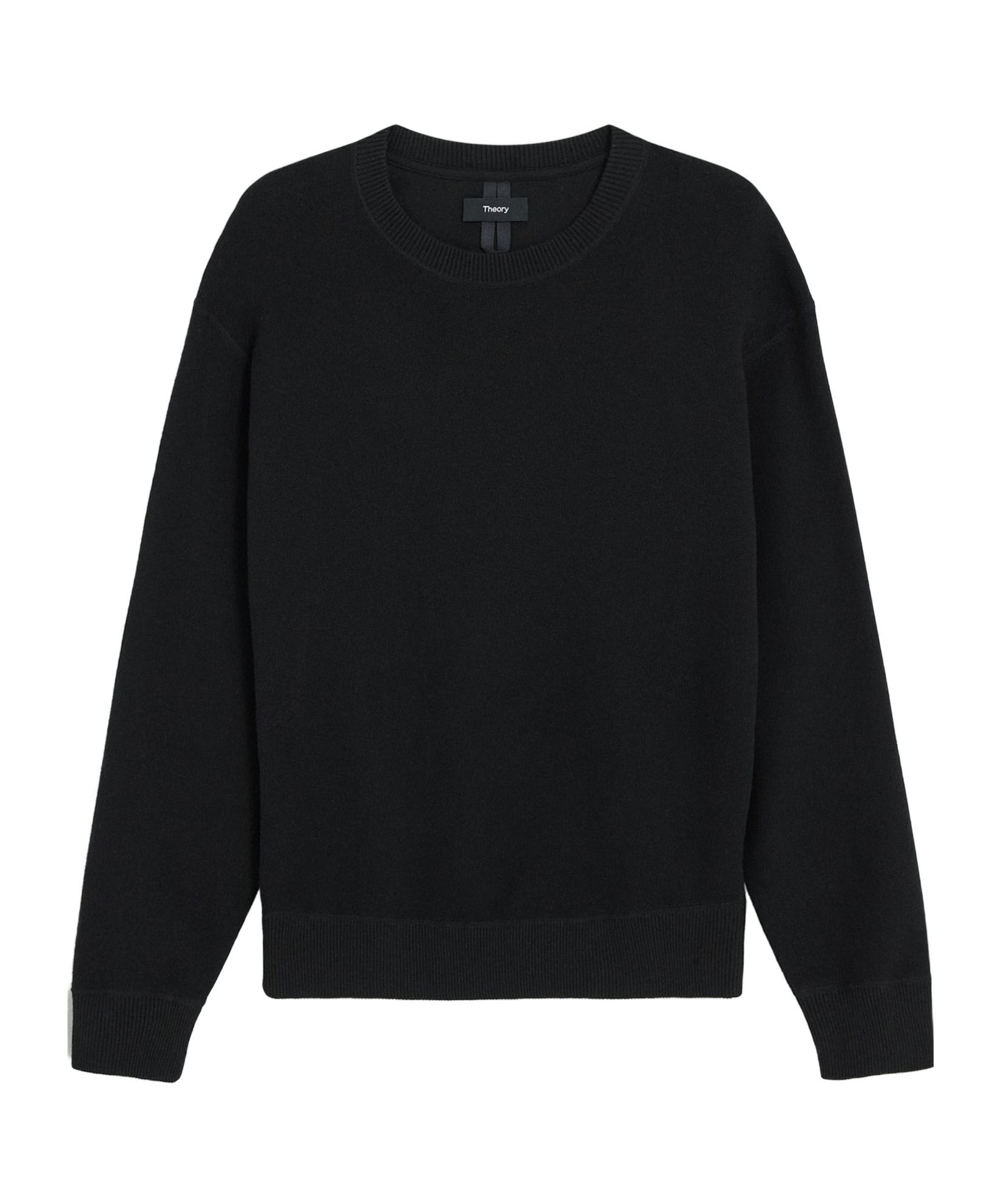 Theory Relaxed Crewneck Sweatshirt In Light Bilen In Black