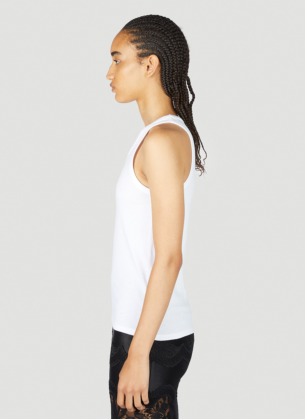 Rabanne Logo-devoré Cotton Tank Top In White