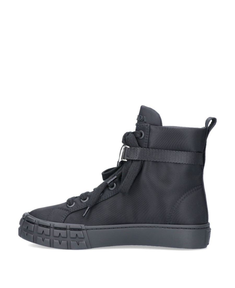 Prada Black Logo Short Boots In Black