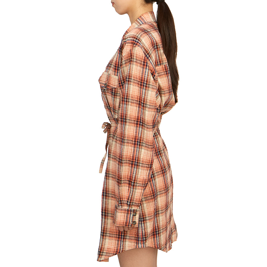 Isabel Marant Étoile Liliane Plaid-check Mini Shirtdress In Nude