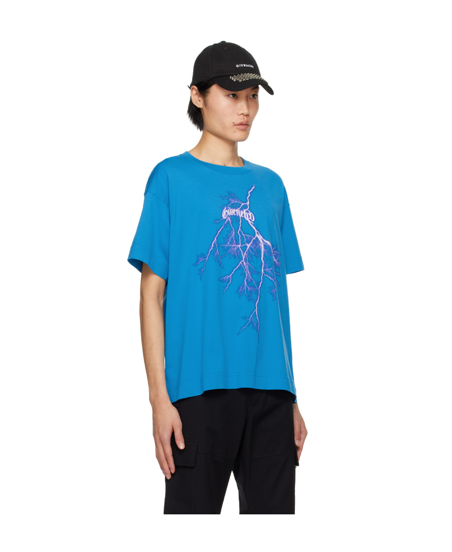 Givenchy Blue Graphic T-shirt In Blue