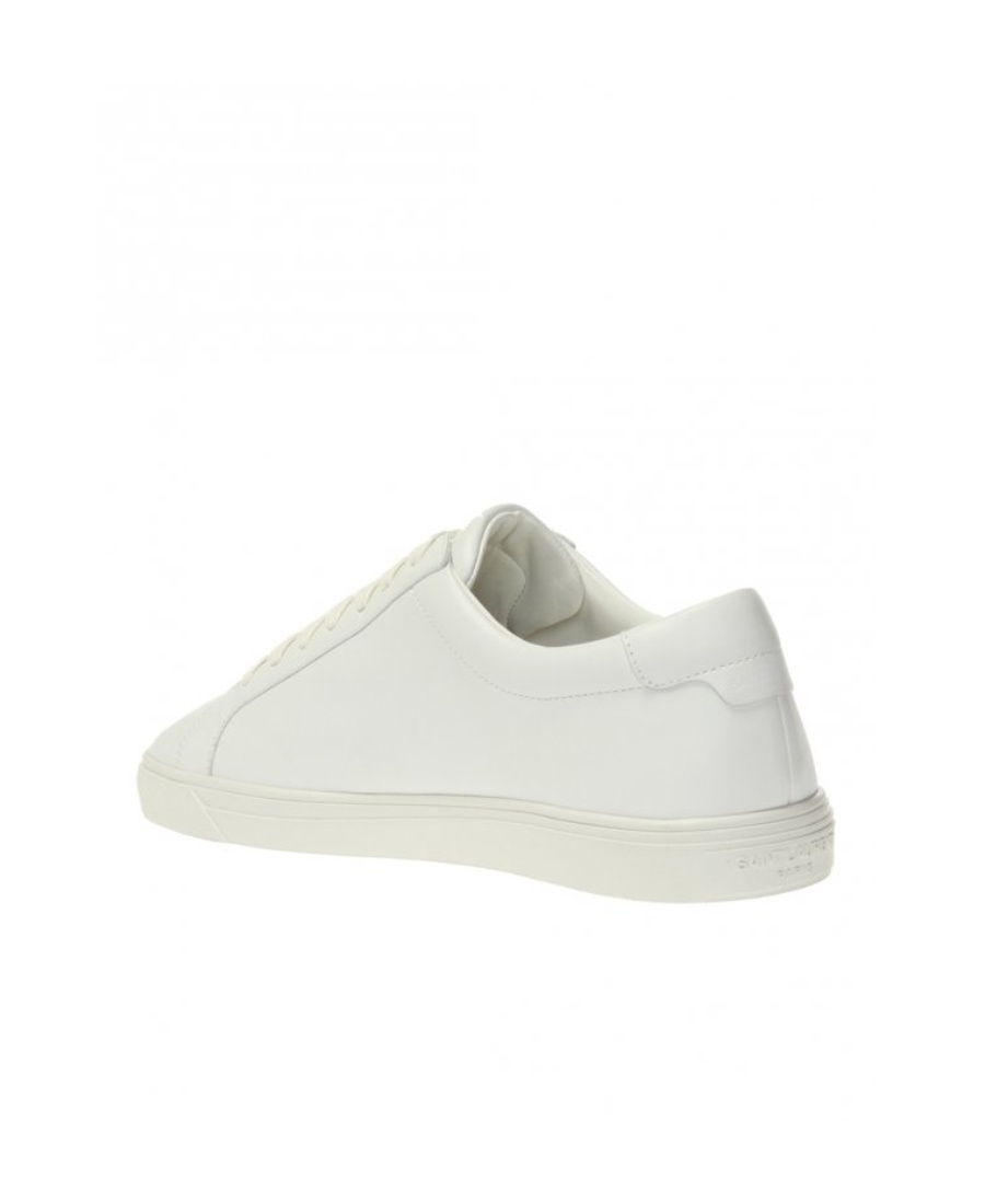 Saint Laurent Andy Low Top Leather Sneakers In White