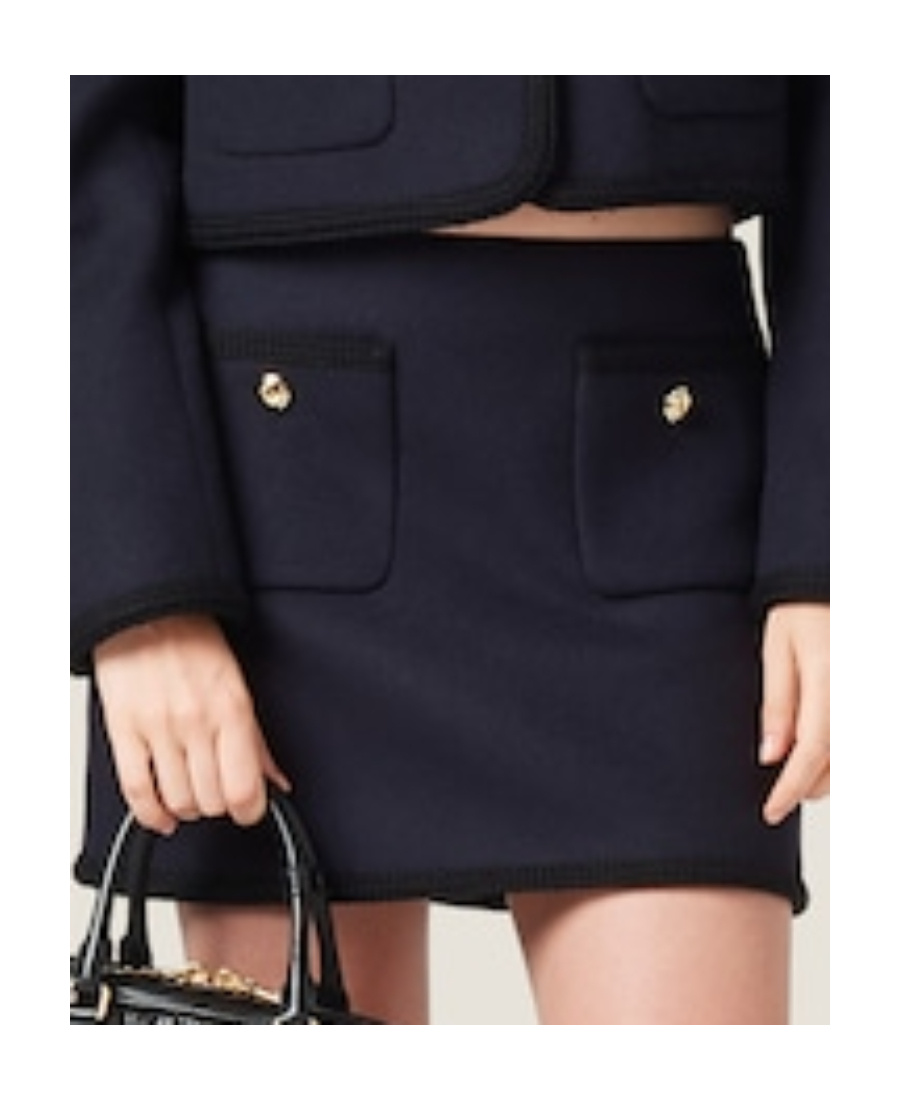 Miu Miu Two-pocket Skirt In Blue