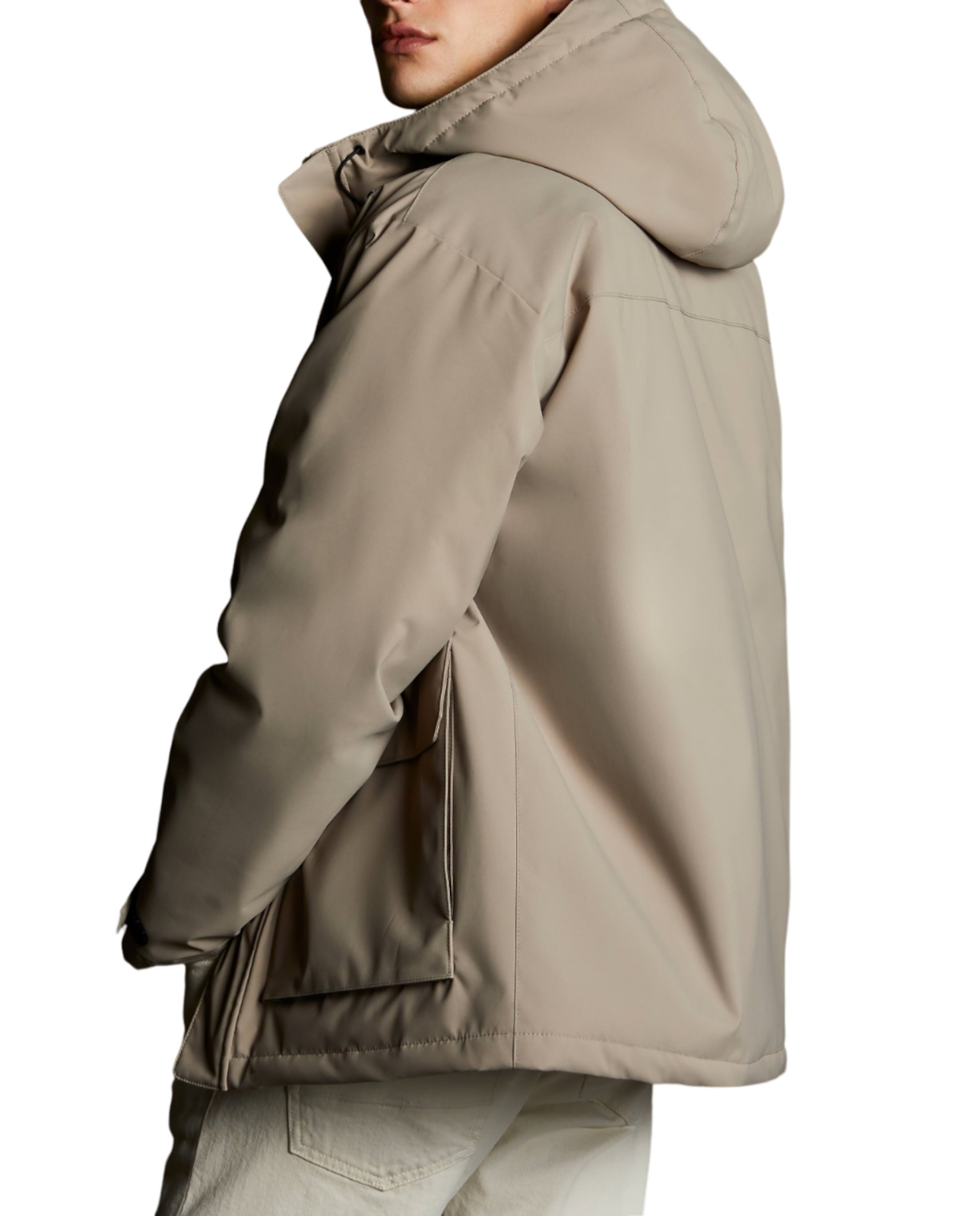 Fay Hooded Long-sleeved Casual Jacket In Nude