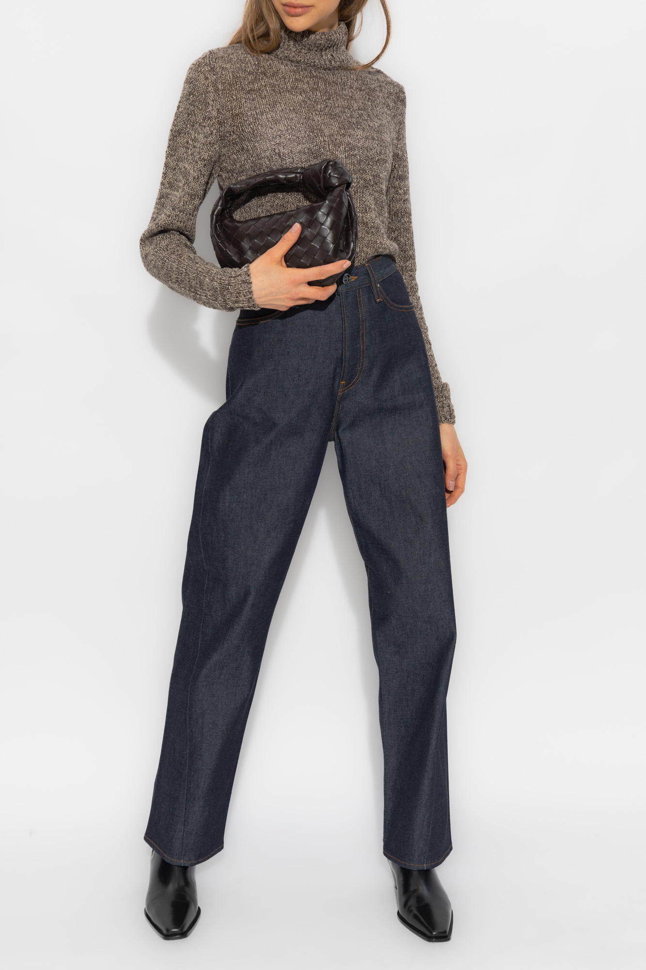 Totême Straight Leg Jeans In Black