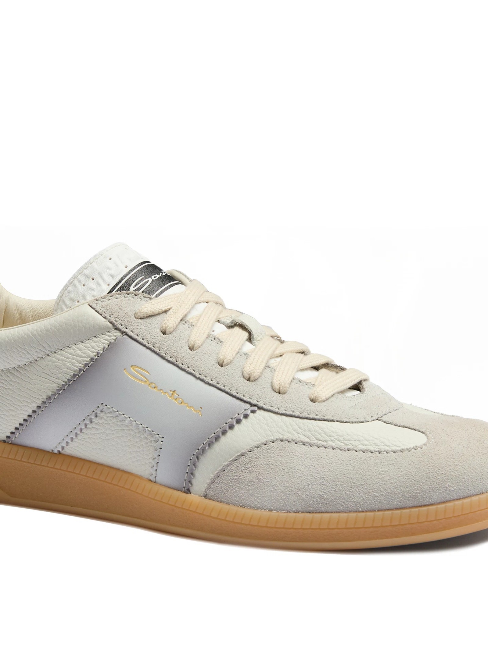 Santoni Antoni Colourblock Panelled Lace-up Sneakers In White