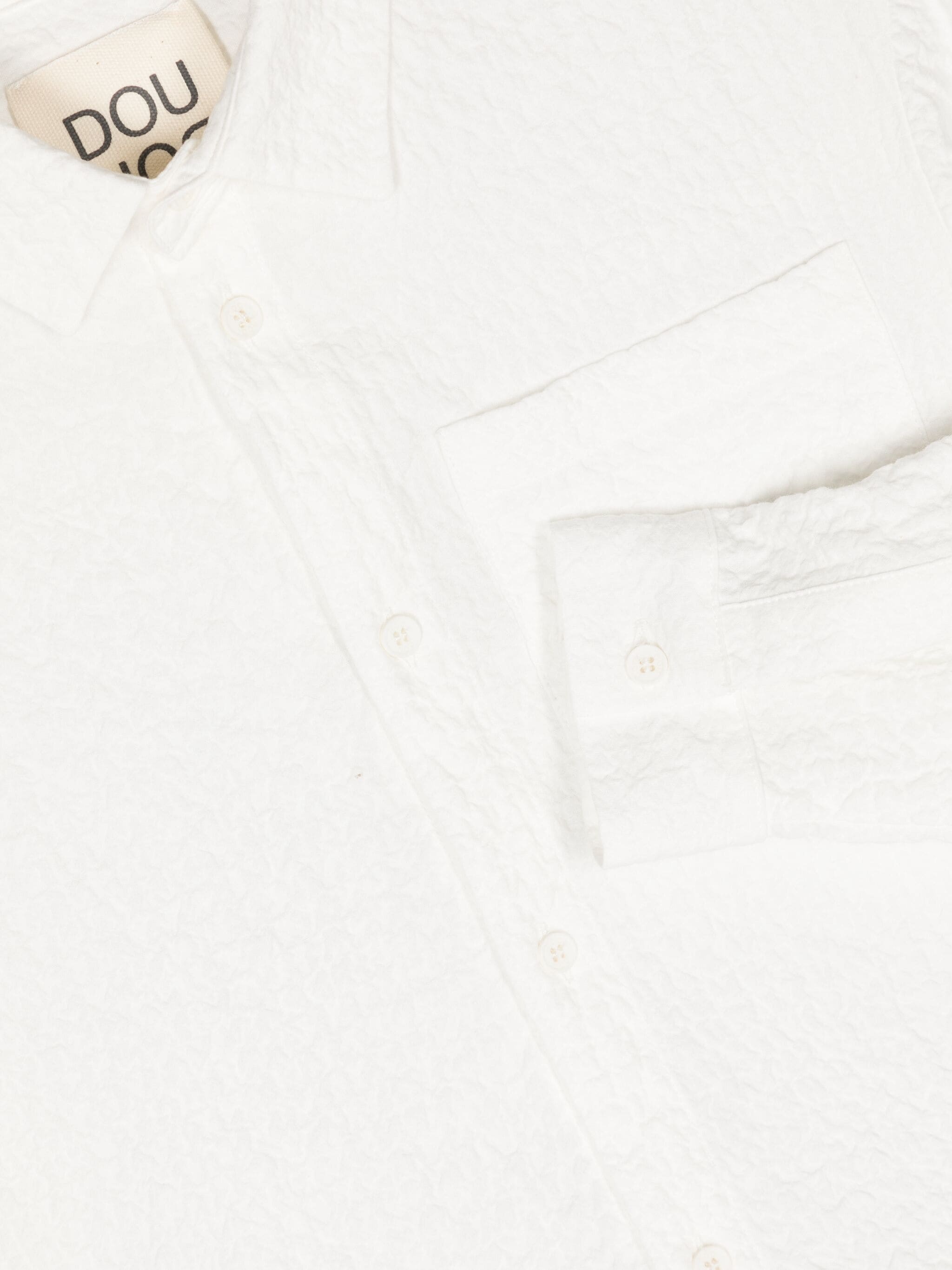 Douuod Seersucker Long-sleeve Shirt In White