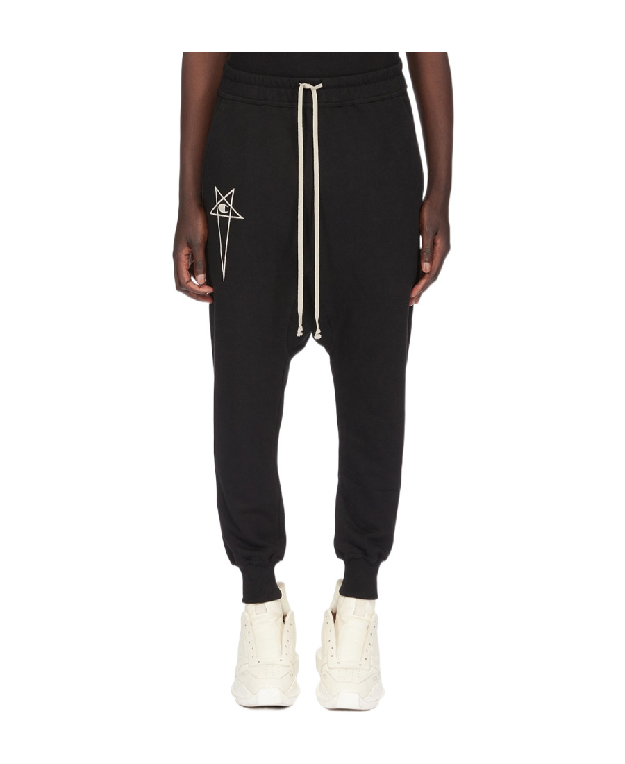 Rick Owens Prisoner Drop-crotch Track Pants In Black