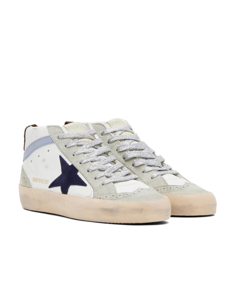 Golden Goose Mid Star High-top Casual Shoes In White