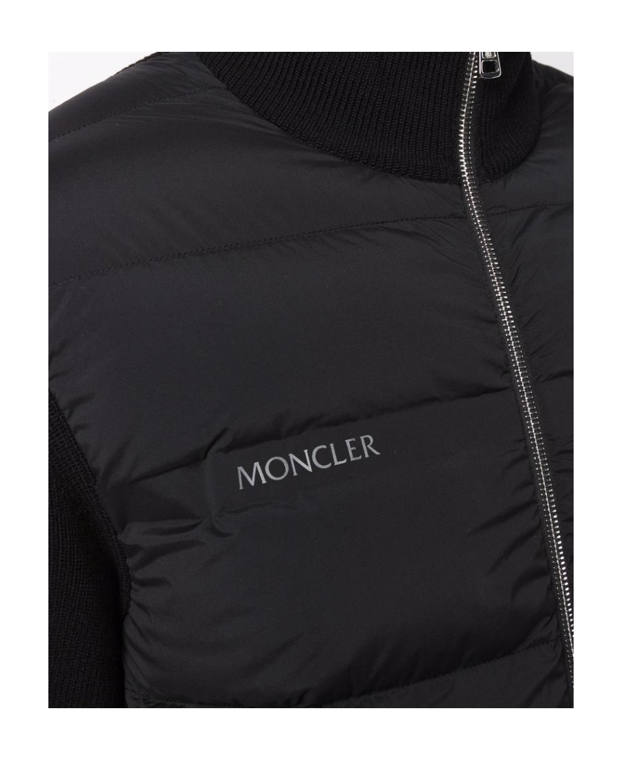 Moncler Padded-front Zipped Cardigan In Black