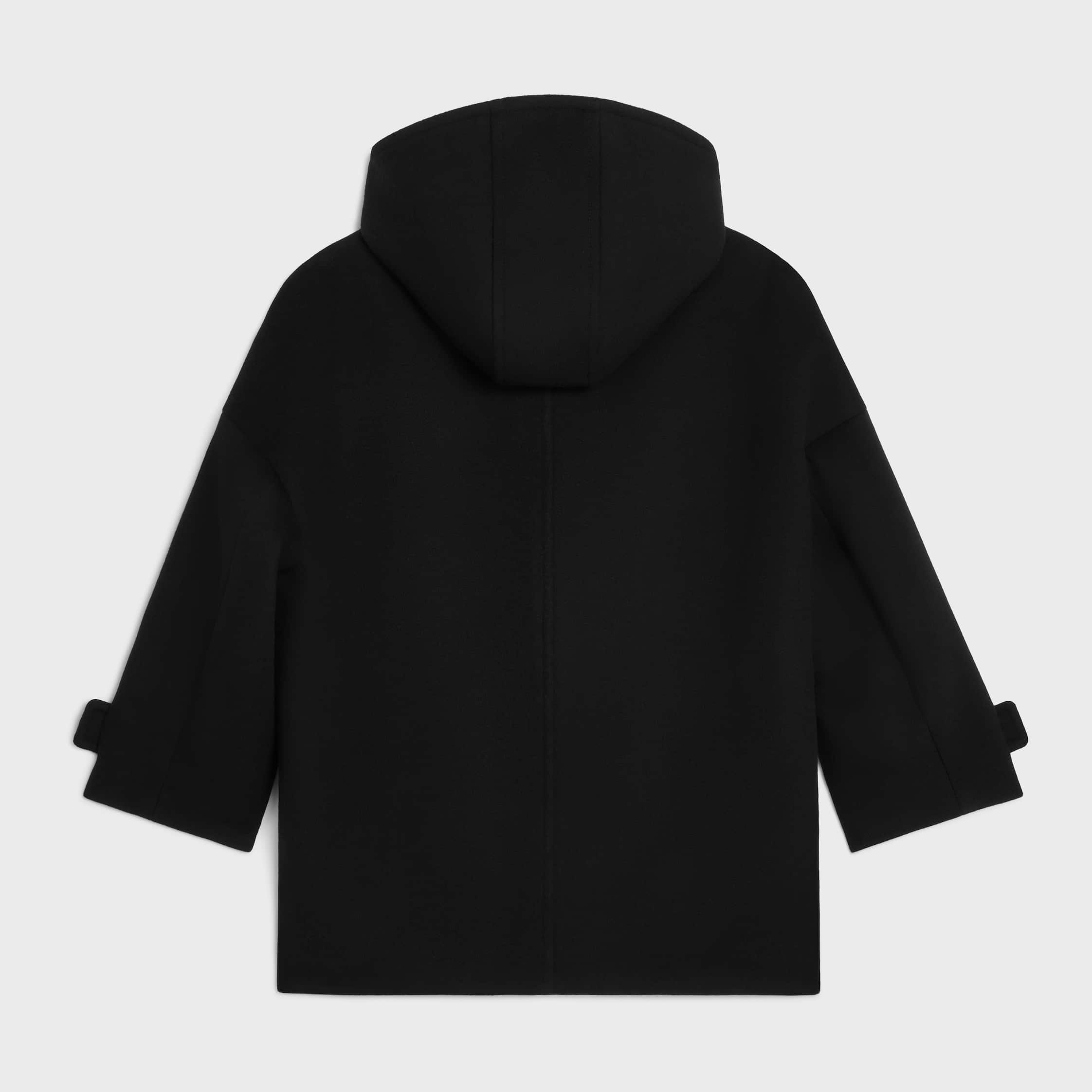 Celine Egg-shaped Duffle-coat In Double Face Cashmere In Black