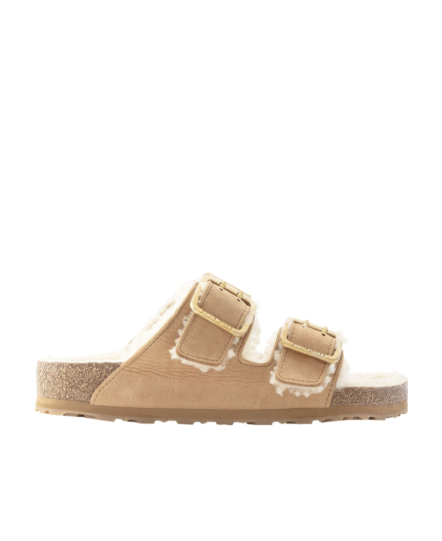 Birkenstock Double-button Slippers In Nude