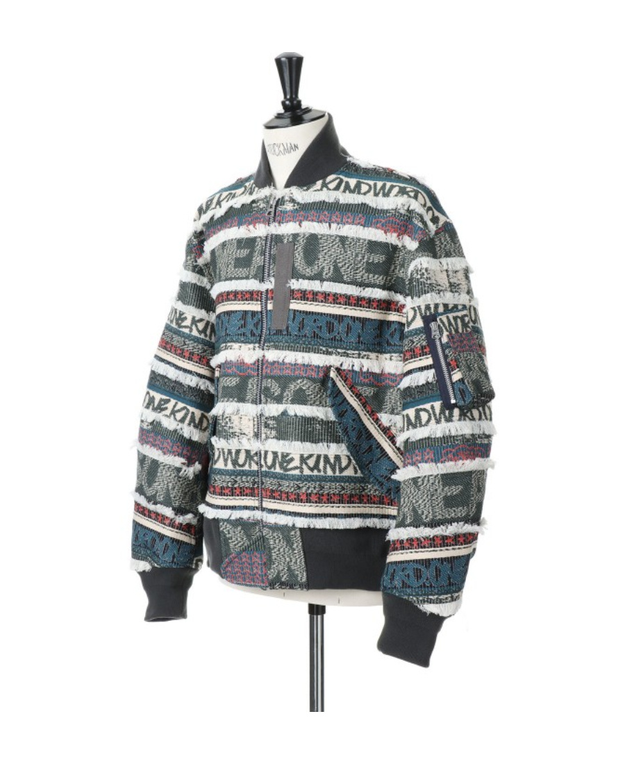 Sacai Printed Casual Jacket In Black