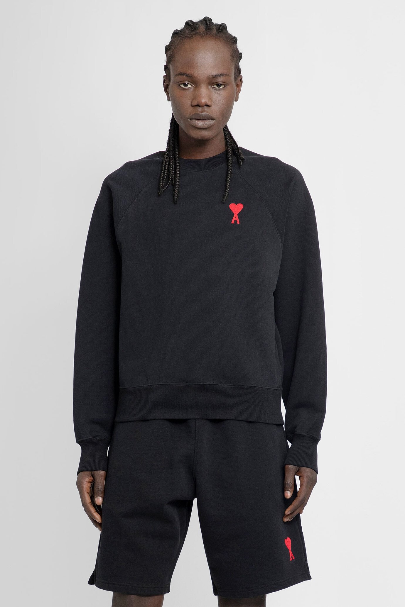 Ami Alexandre Mattiussi Ami Red Adc Sweater In Black
