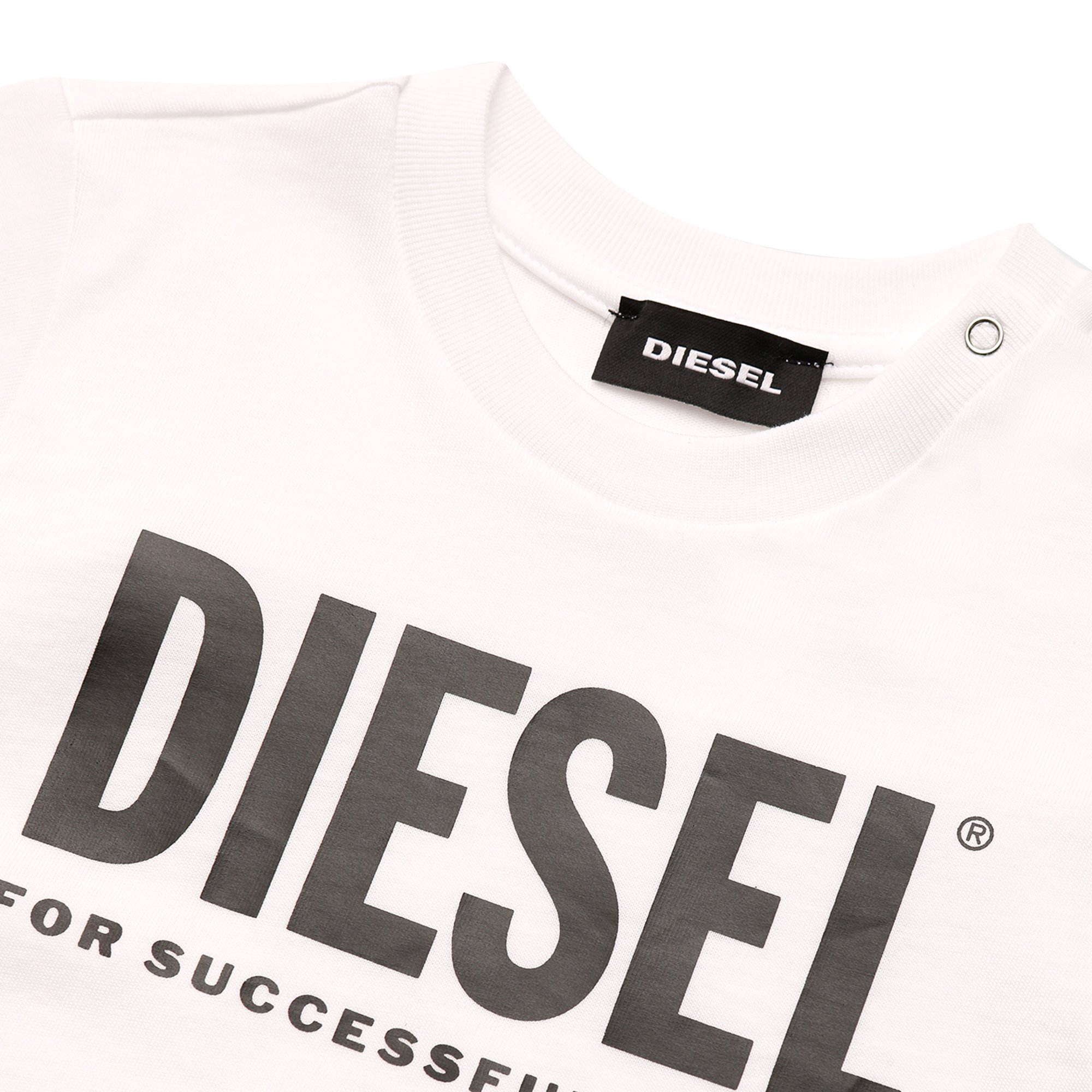 Diesel Logo Printed T-shirt In White
