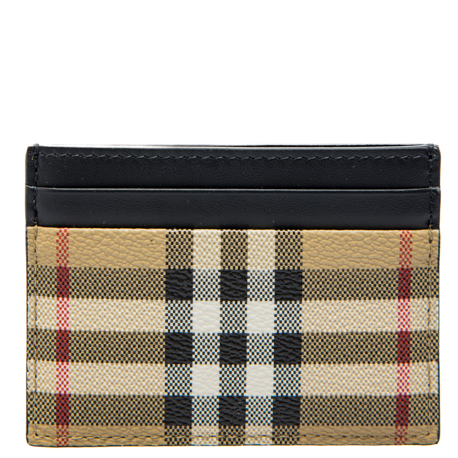 Burberry Beige Check Money Clip Card Holder In Multicolor