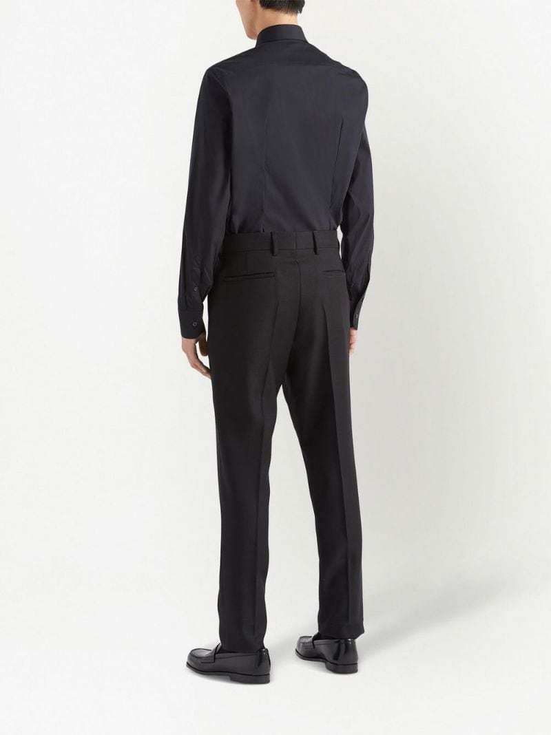 Prada Men's Classic Stretch Poplin Sport Shirt In Black