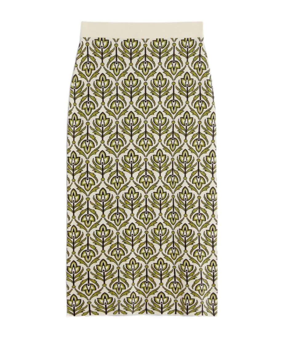Weekend Max Mara Jacquard Knitted Skirt In Nude