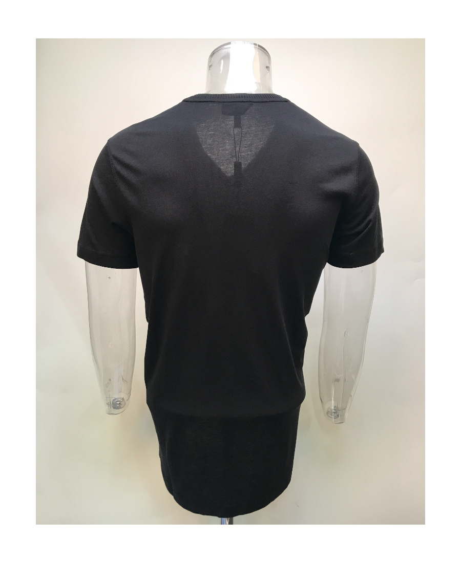 Emporio Armani Rib Collar T-shirt In Black