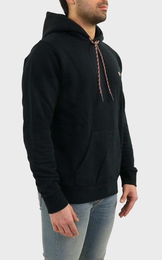 Marcelo Burlon County Of Milan Embroidered Cross Drawstring Hoodie In Black