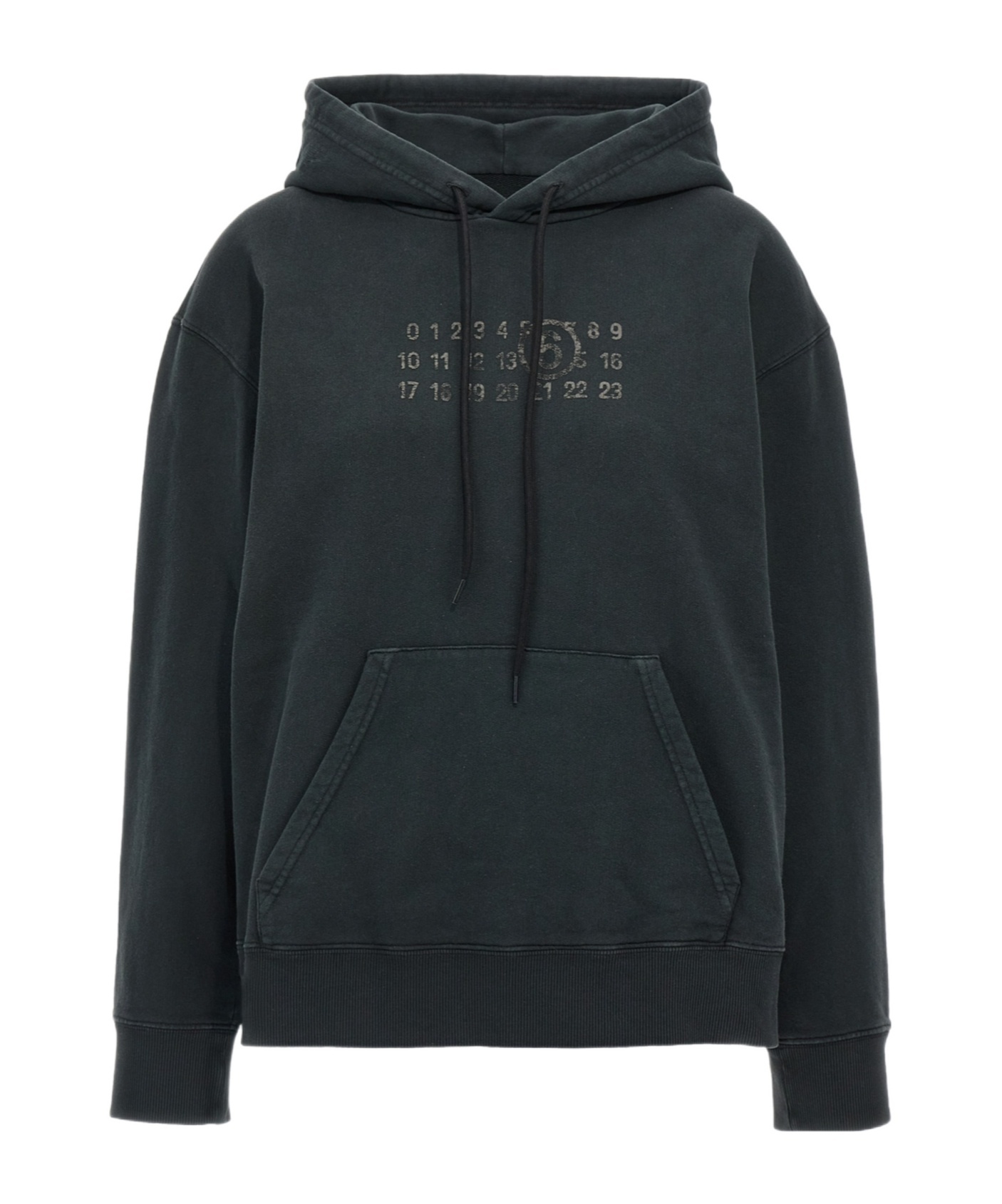 Shop Mm6 Maison Margiela Numbers-print Hoodie In Black