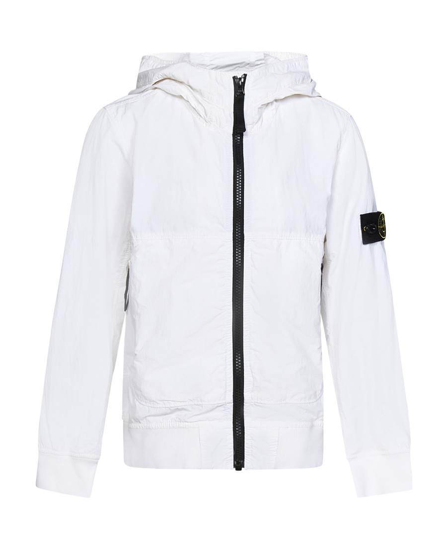 Stone Island Logo-patch Sleeve Jacket In White