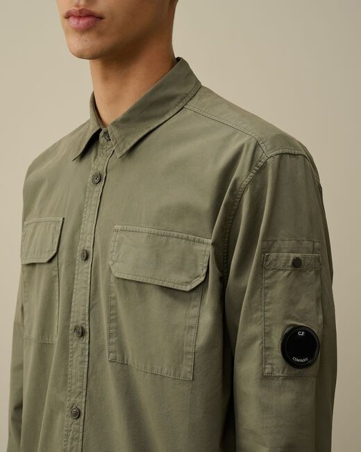 C.p. Company Rip-stop Cotton Jacket With Adjustable Drawstring Hem In Green