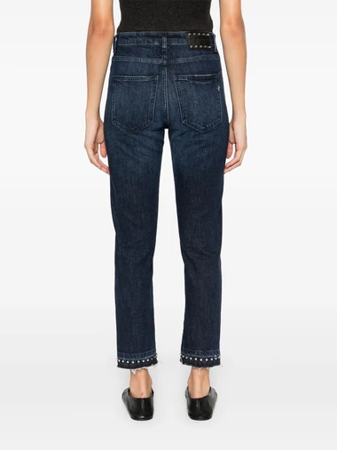 Dondup Denim Trousers With Belt Loops In Blue