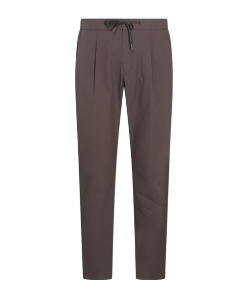 Shop Herno Drawstring Slim Cut Trousers In Brown